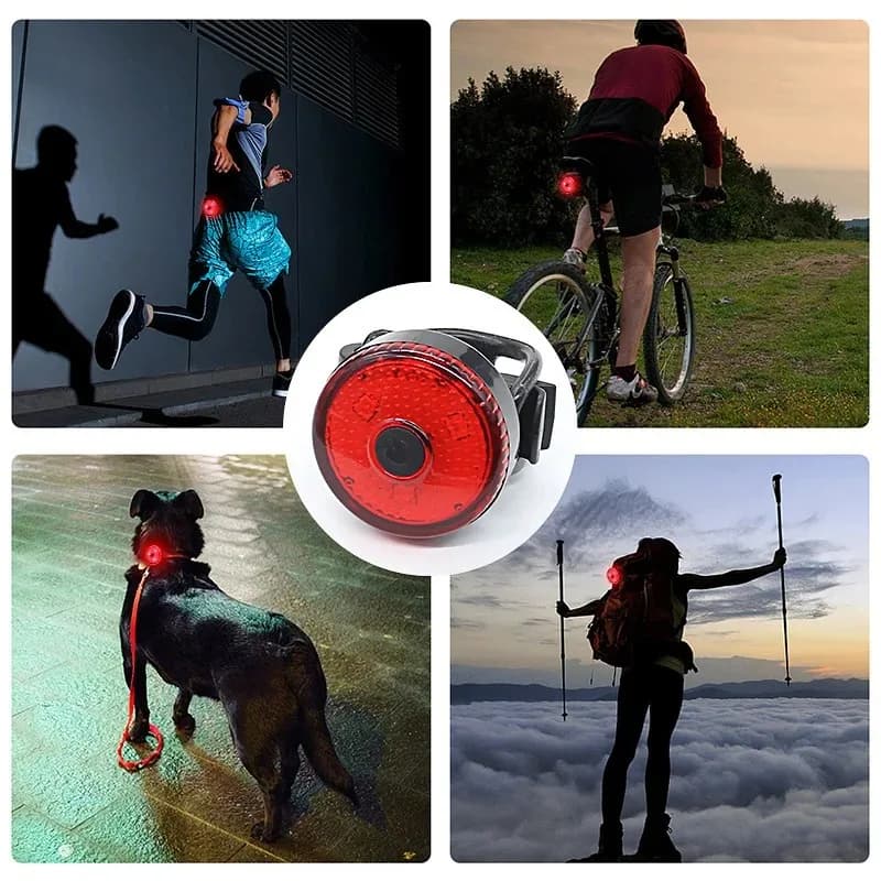 Mountain Bike Outdoor Night Riding Impermeabile Durevole Fanale posteriore Stile cinghia Bici Ricarica USB Fanale posteriore Attrezzatura per la guida sicura