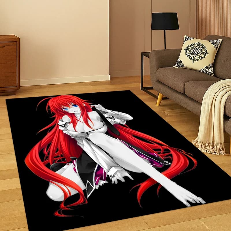 Tappeto Anime High School DxD con Ragazza Sexy, per Camera da Letto, Soggiorno, Divano, Zerbino, Decorazione Casa, Tappeto Antiscivolo per Area Giochi Bambini
