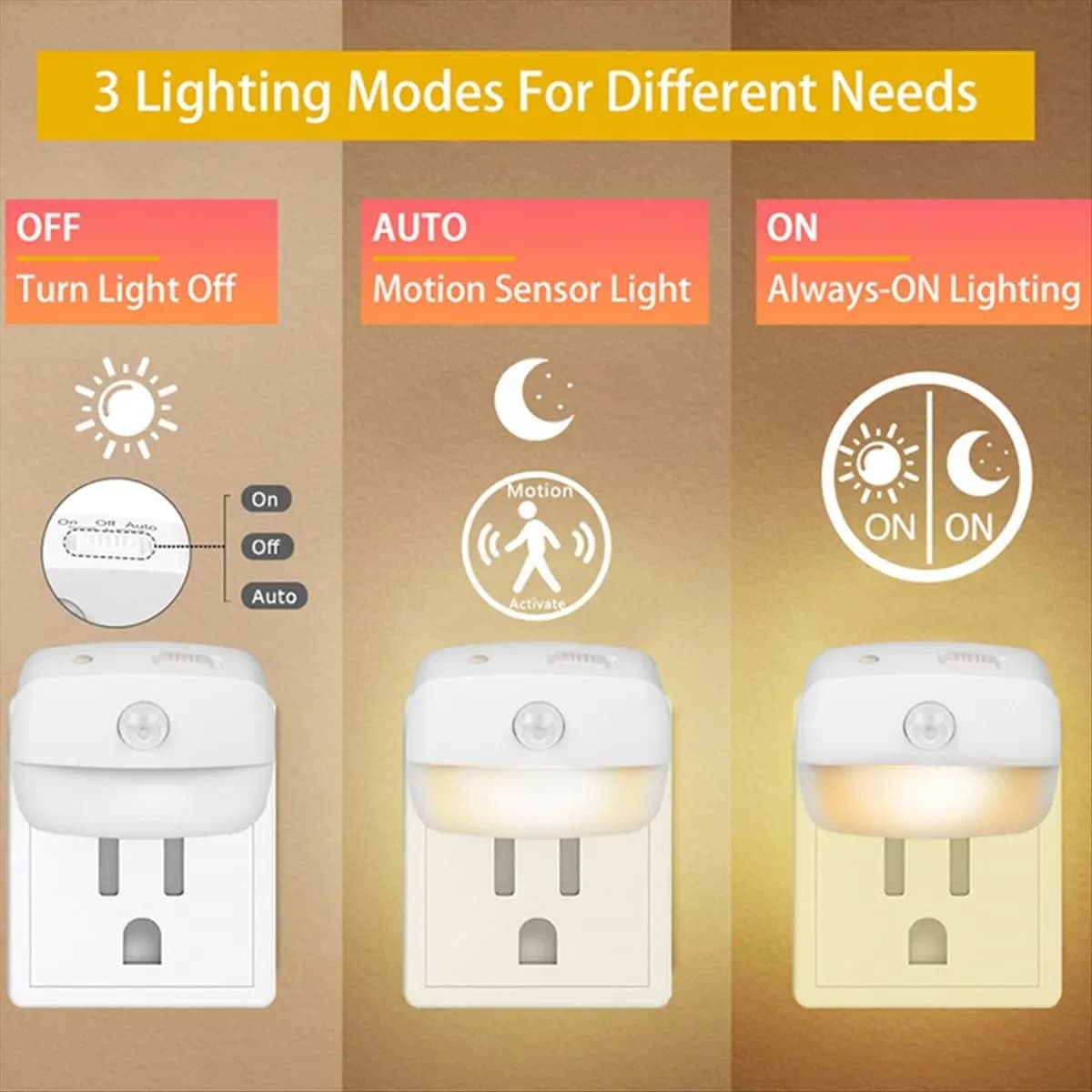 LED night light without tools in wall lamp with intelligent movement sensor for home hallway WC hallway staircase bedroom lamp night plug European