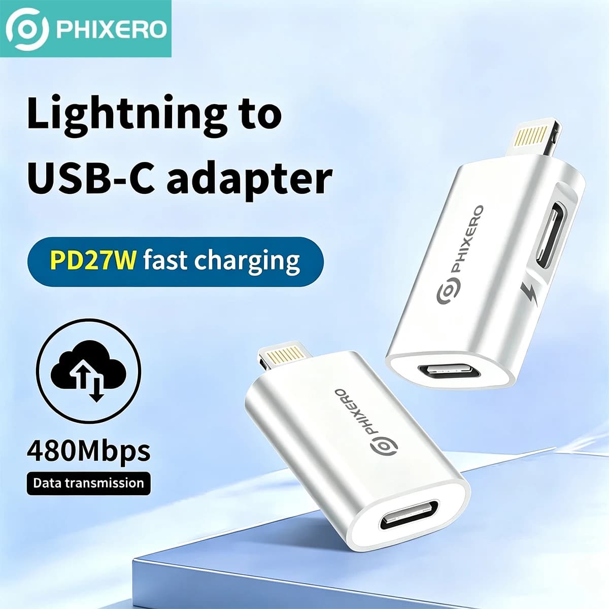 PHIXERO Adattatore USB C OTG 27W Ricarica Trasferimento dati Audio compatibile per iPhone 14promax, 13, 12, 11 Xs iPad iPod AirPods Table