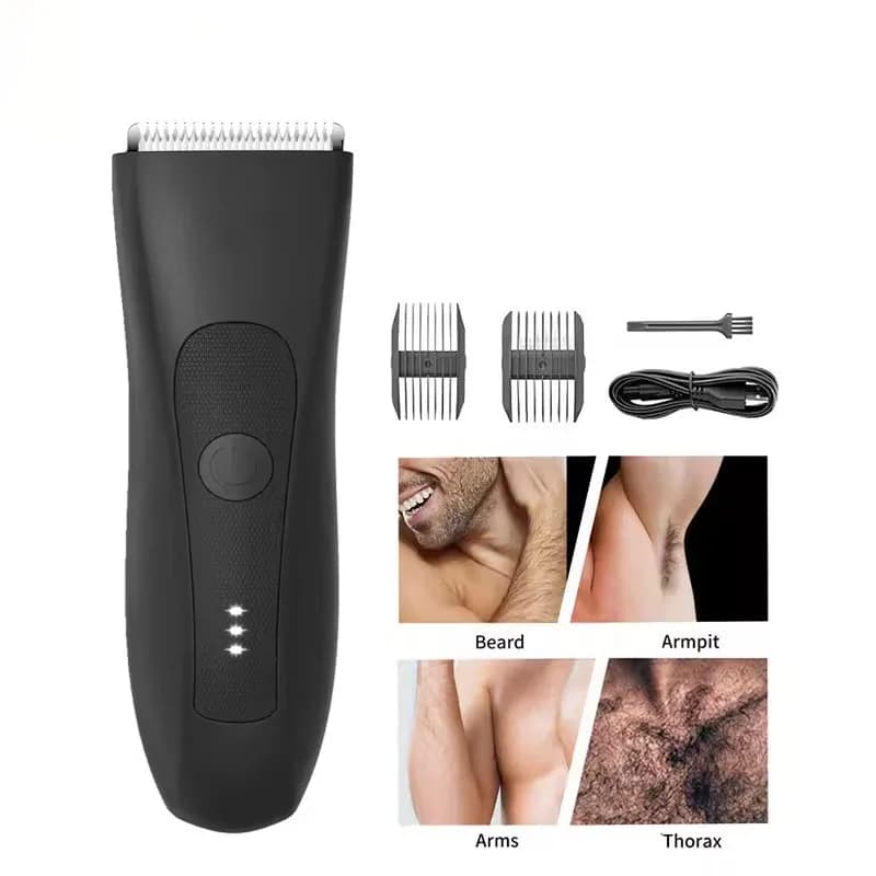 Wireless Electric IPX7 Waterproof Groin Trimmer Washable Men Woman Hair Removal Epilator Beard Body Hair Trimmer Shaver Razor