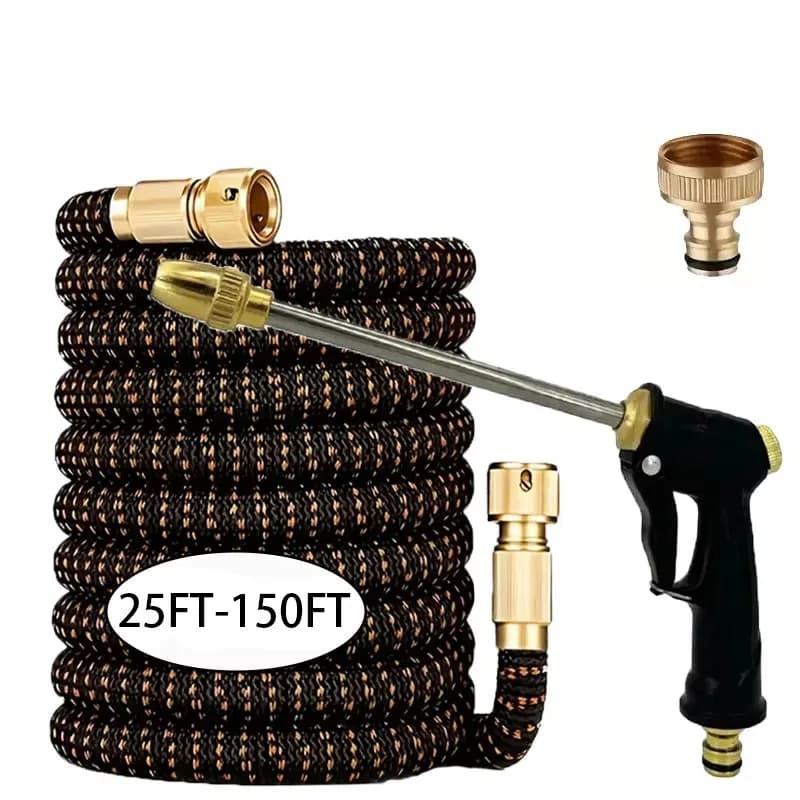 Tubo magico espandibile da 25FT-150FT, pistola ad acqua per autolavaggio regolabile multifunzionale, strumenti per irrigazione e doccia per animali domestici