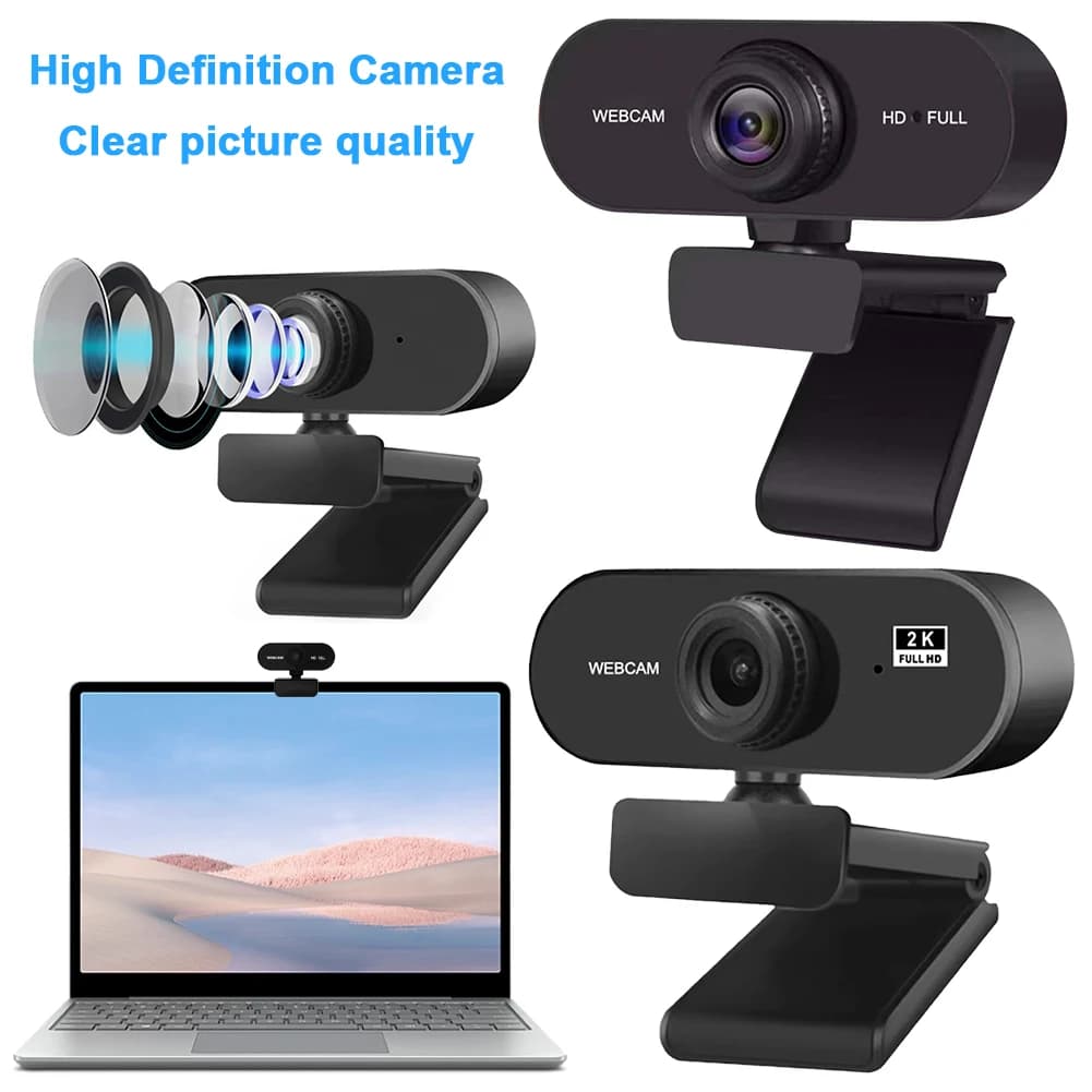 USB HD 1080P/2K Web Camera Messa a fuoco automatica con microfono Web Camera per computer Webcam per PC/laptop Conferenze e videochiamate