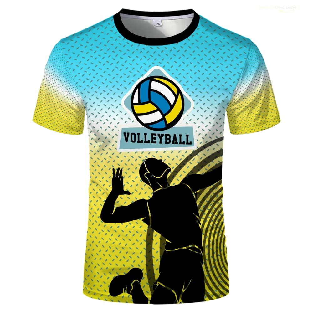 T-shirt da uomo T-shirt da pallavolo con stampa 3D Estate Donna Running Sport T-shirt traspirante Badminton Tennis Training Jersey Top