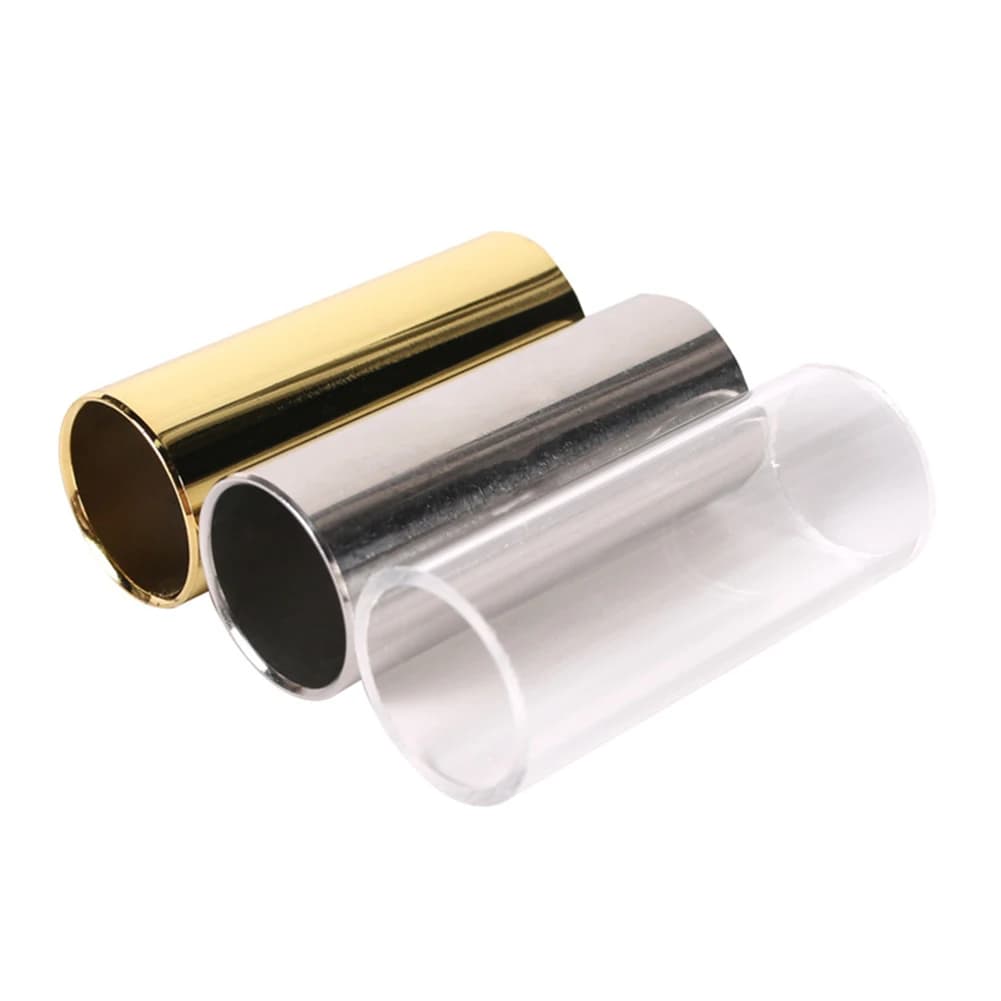 Set di 1 Slide in Acrilico e 2 Slide in Acciaio per Chitarra, 10 Plettri per Migliorare le Tecniche di Slide Guitar