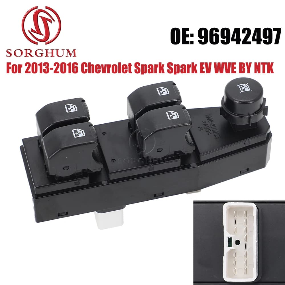 Pulsante interruttore di controllo principale alzacristallo elettrico per auto SORGHUM 96942497 Adatto per Chevrolet Spark Spark EV WVE BY NTK 2013-2016