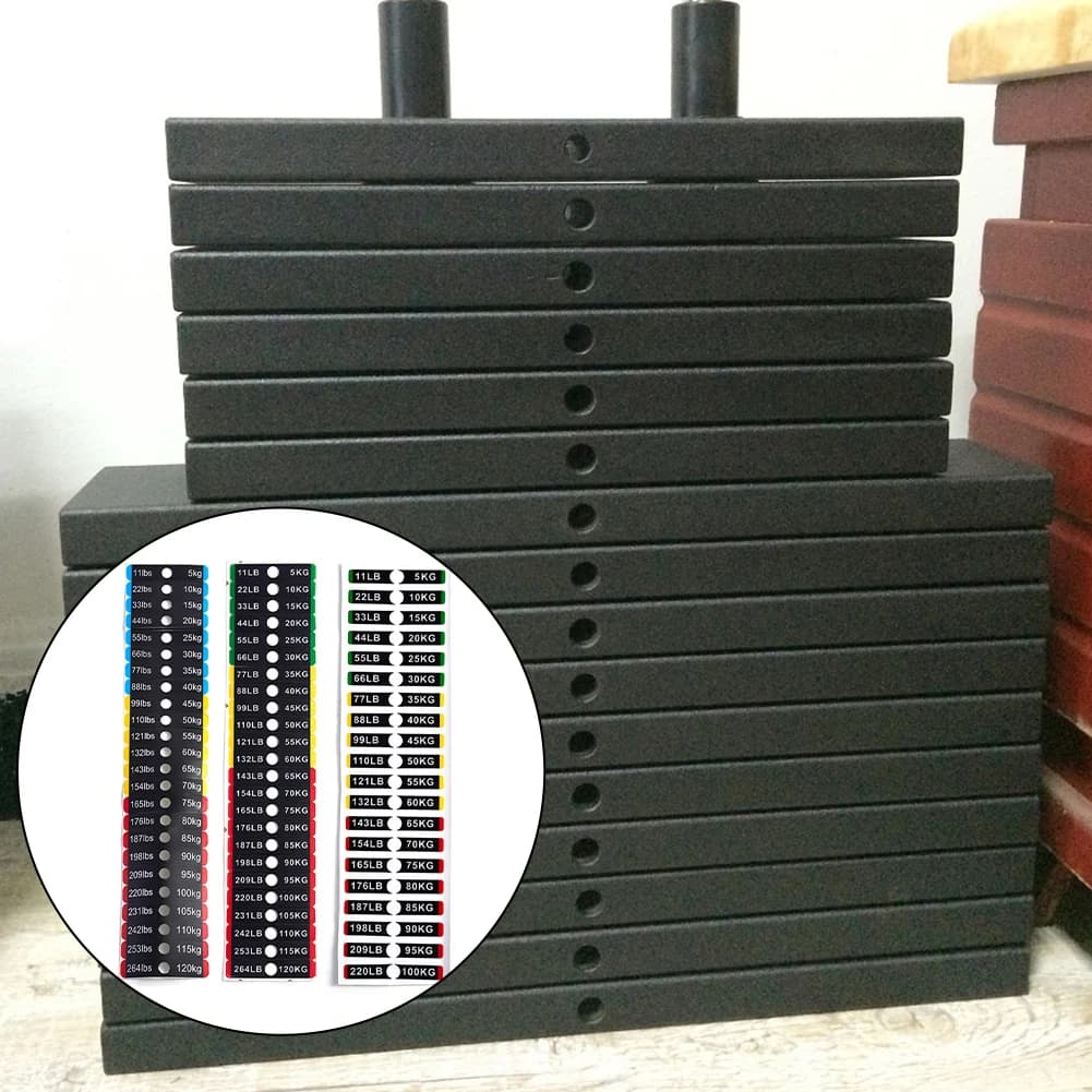1 pcs weight block stickers Fitness equipment Gym equipment Weight stack labels 5 kg-120 kg Wall decal with numbers Weight plate sticker