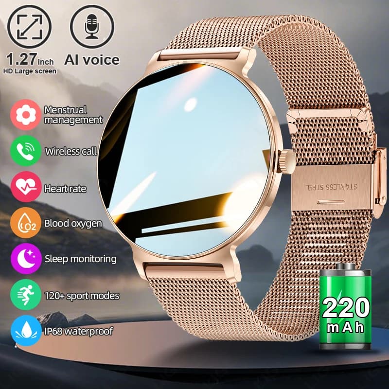 LIGE 2025 Women's Watch Astute 1.27 "Touch Screen Full of Lady Smartwatch Bluetooth Call Waterproof Sport Activity Fitness Watch Woman