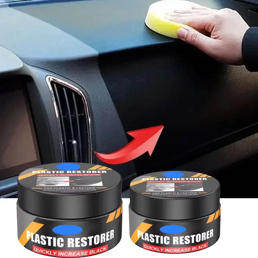 Restauratore di plastica per auto, trasparente, per interni auto, pelle e pannelli, rinnovo, rivestimento in cera, agente lucidante, cera per ristrutturazione di interni auto