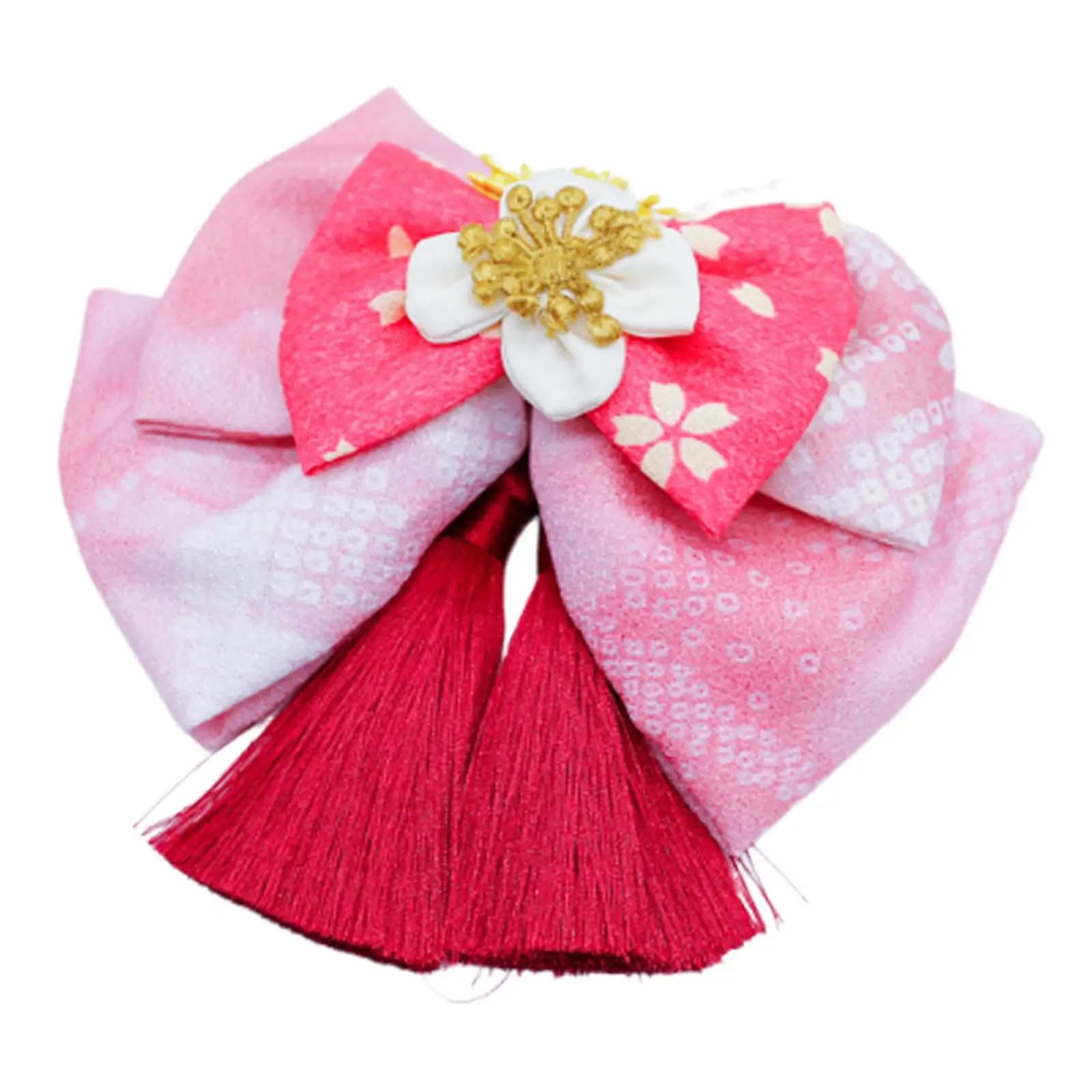 Kimono Bowknot Tassel Hair Accessories Floral Cloth Barrette Versatile Hair Clip for Hair Decoration