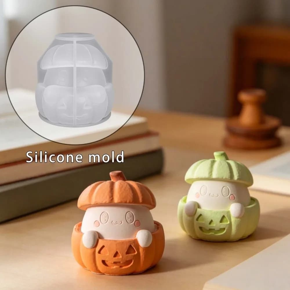 DIY Halloween Ornament Mold Multi-purpose Easy Release Candle Wax Mold Heat-resistant Silicone Epoxy Resin Plaster Mold