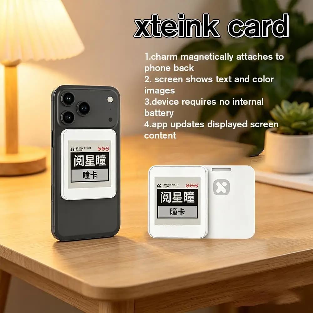 Cornice Fotografica E-Ink a Colori da 2,5 Pollici XTEINK con NFC - Senza Batteria, Magnetica, Accessorio per iPhone 16/17