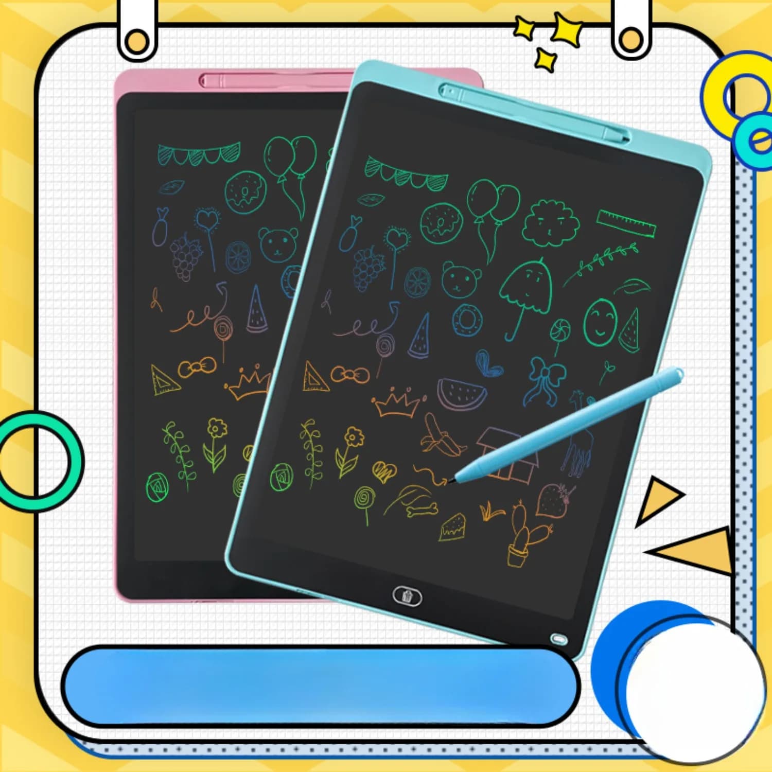 8.5" Colorful Clearable LCD Card - Reusable Educational Toy for Art - Perfect Gift for Easter, Christmas, Birthdays, Winter