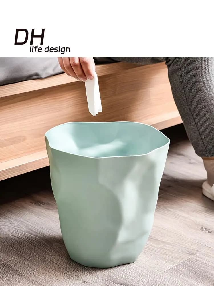 Cestino per rifiuti in stile nordico senza coperchio, contenitore creativo per rifiuti da ufficio, cestino pieghevole per soggiorno e camera da letto