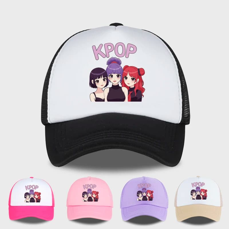 Cappello Trucker in Rete KPOP Anime Girl, Regolabile Unisex, Regalo per i Fan di K-Pop e gli Amanti degli Anime