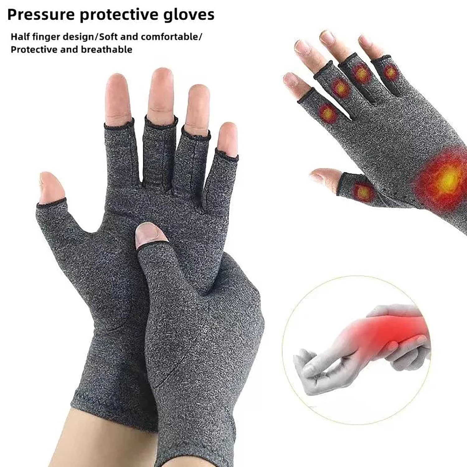 Guanti a compressione per artrite per alleviare il dolore, tutore per il polso articolare in cotone, guanti per terapia delle mani per donne e uomini