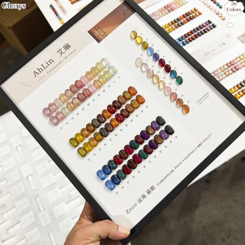 Glenys 36 colori cat eye smalto gel netto rosso popolare gel ad immersione colore abbinato carta nail salon set di vernici per nail art
