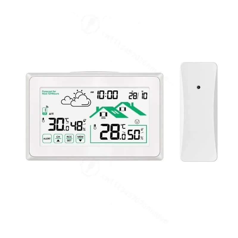 BALDR Wireless Weather Station Digital DCF Radio-Controlled Wall Clock In/Outdoor Thermometer Hygrometer Trend Forecast Sensor