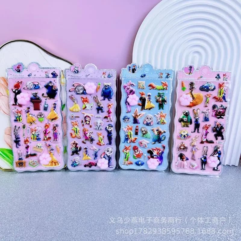 40 Pezzi Adesivi Disney Zootopia a Forma di Glutei, Adesivi Morbidi 3D Decompressione per Decorazione Cover Telefono