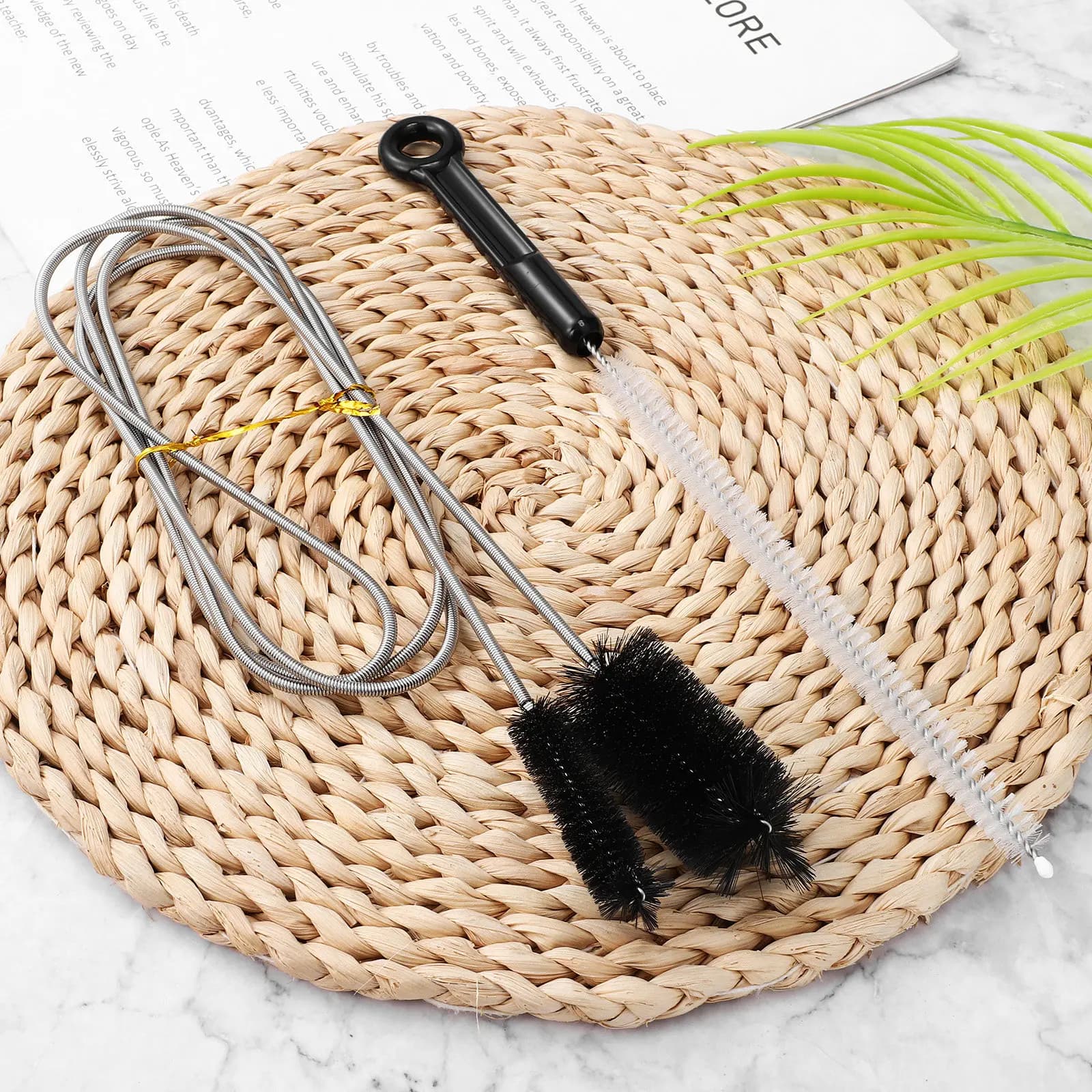 Flexible Drain Brush Stainless Steel Pipe Cleaner for Sink Toilet Drainage Unclogging Tool Double Ended Tube Cleaning Brush