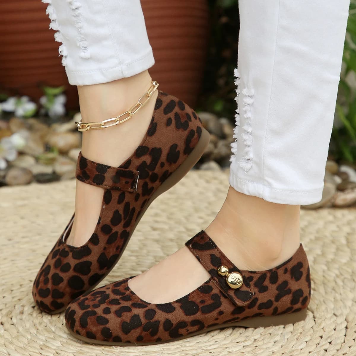 Women Flats New Leopard Print Comfortable Soft Flat Loafers Shoes Women Ballet Flat Mary Jane Shoes for Women