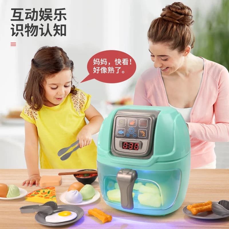 Friggitrice ad aria elettrica finta cucina Playhouse Cooking Toy Child Roleplay friggitrice realistica Cooking Lovely Kitchen girl gift cooker