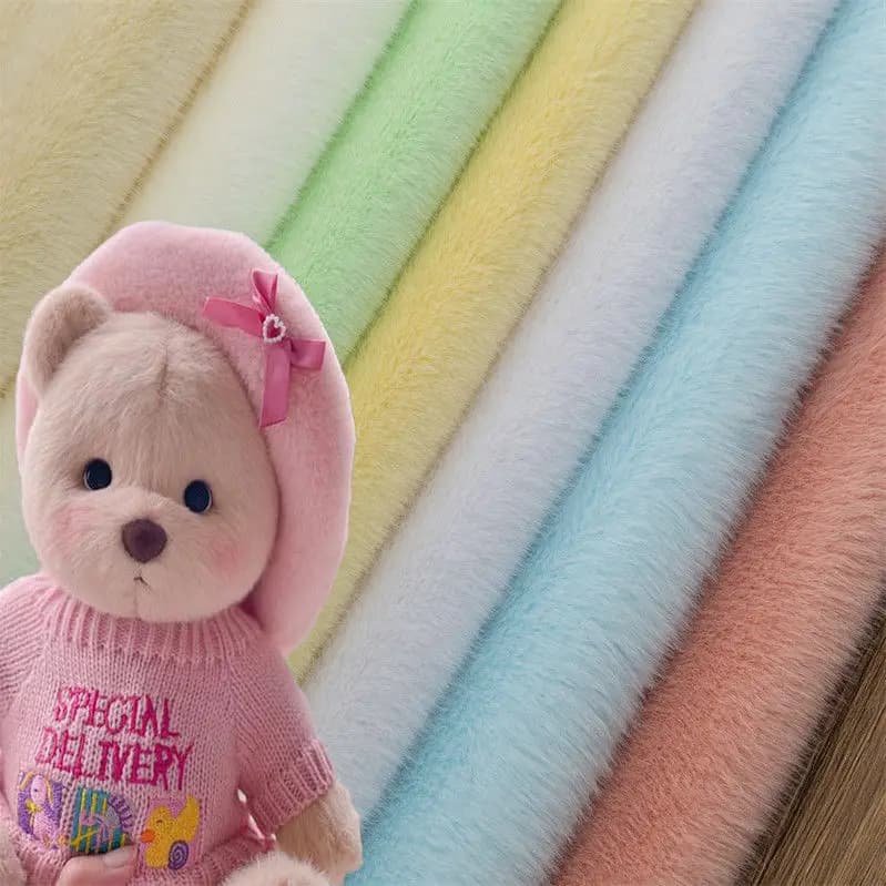 Tessuto di pelliccia artificiale al metro per sciarpe cappelli abbigliamento federe cucito morbido peluche tessile cucito pianura liscio strutturato