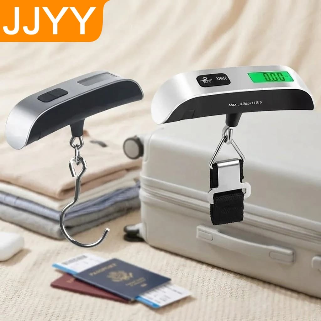 Bilancia Digitale Portatile per Bagagli da 50g a 50kg, Bilancia Elettronica per Cucina e Uso Domestico