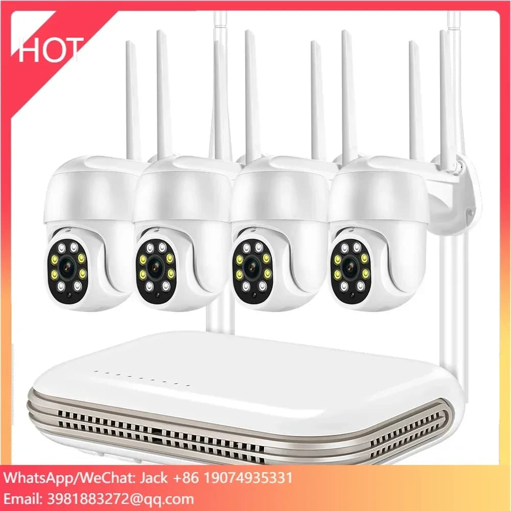 OEM XMeye Kit NVR per rilevamento facciale impermeabile Sistema di telecamere dome di sicurezza CCTV wireless da 3 MP Kit NVR di sorveglianza WiFi 8CH