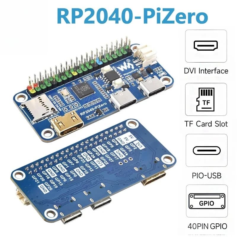 RP2040-Pi Development card zero 16MB Flash Type-C GPIO Mini port compatible HDMI Slot TF Base on Raspberry Pi RP2040 Pico