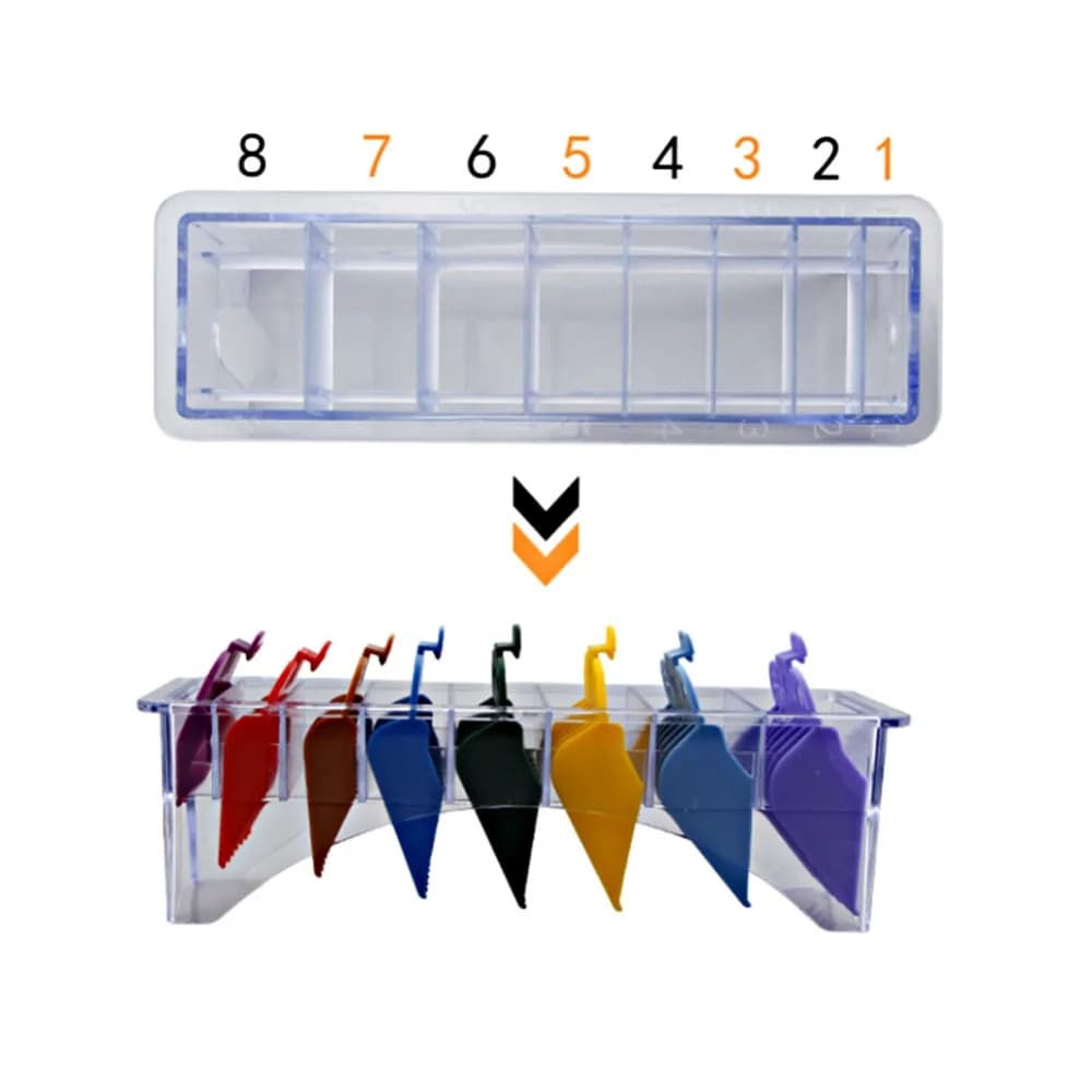 8 Slots Limit Comb Storage Box 10 Slots Transparent Clipper Guard Holder Compact Plastic Case Hair Clipper Storage Box For Salon