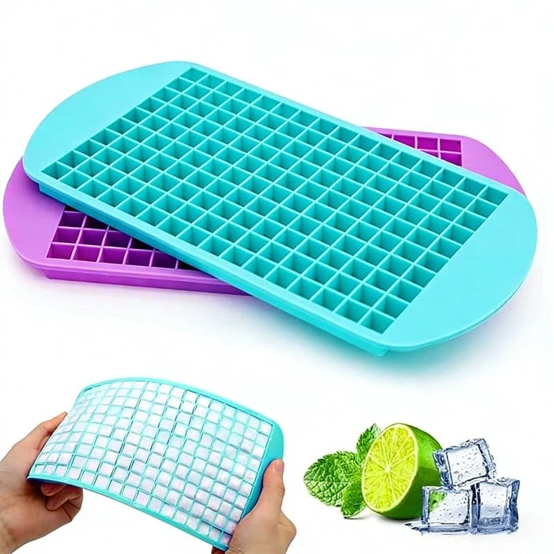 Stampo in Silicone per Cubetti di Ghiaccio Mini da 160 Griglie 1x1CM, Vassoio per Ghiaccio Tritato per Whisky, Cocktail, Bevande Fredde, Bar Domestico