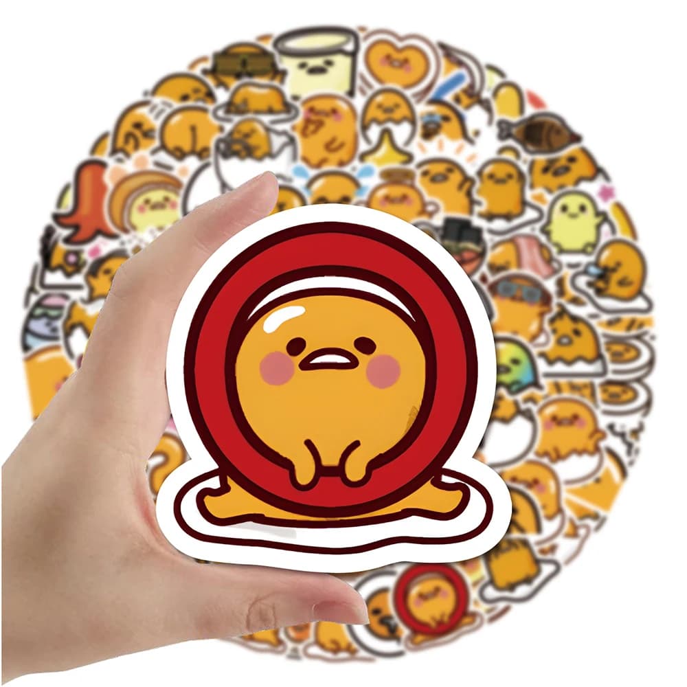 10/30/60/120 Pezzi Adesivi Kawaii Sanrio Cartoon Gudetama, Decorazioni per Diario, Chitarra, Valigie, Laptop, Adesivi Anime Carini Fai-da-Te