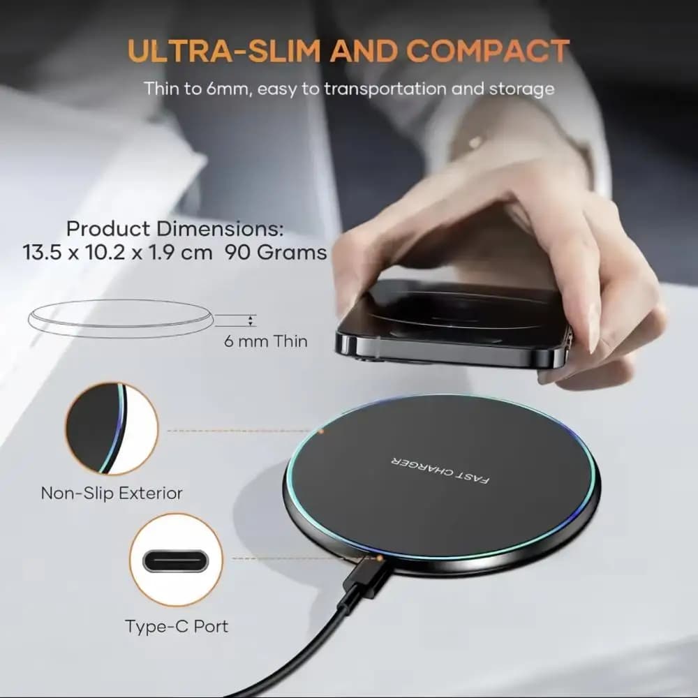 Phone Wireless Charger Induction Fast Charging Pad Station For iPhone 18 17 16 15 14 13 12 Samsung S26 S25 + Xiaomi Huawei OPPO