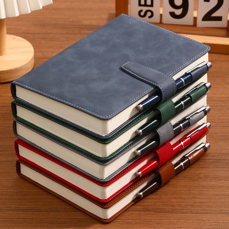 2 Pcs Soft PU Leather Notebook Office Use With Elastic Band Closure 6 Colors Portable Diary Journal School Stationery Gift