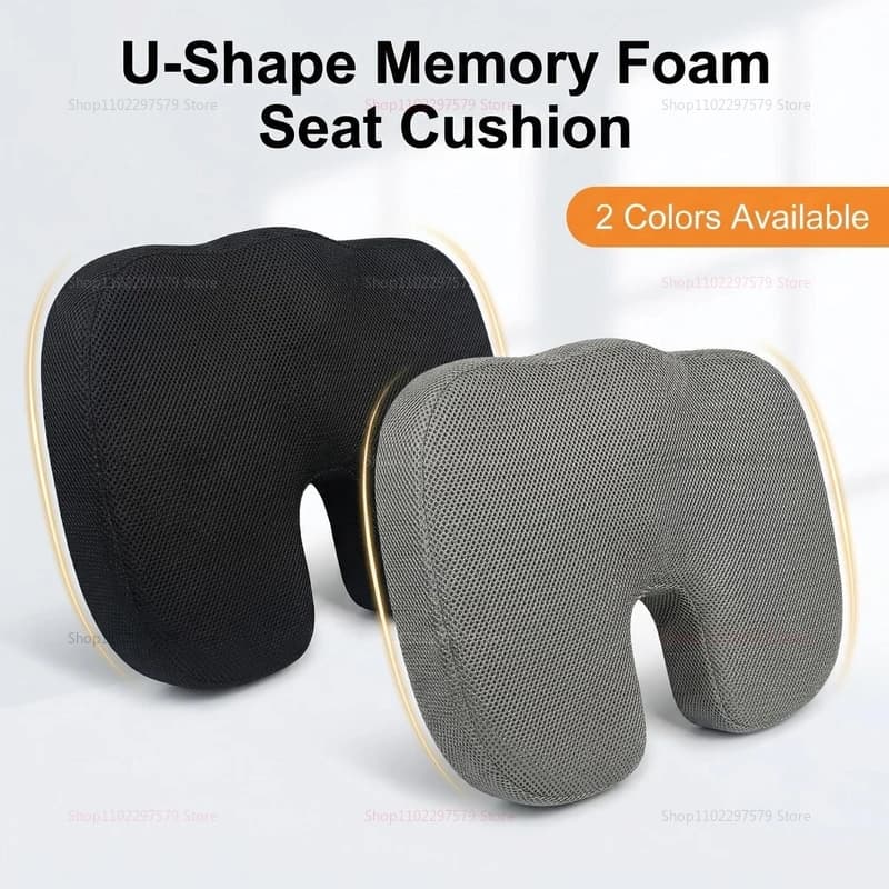 Cuscino da Viaggio in Memory Foam a Forma di U per Sedia, Auto, Ufficio, Supporto Lombare Traspirante e Confortevole