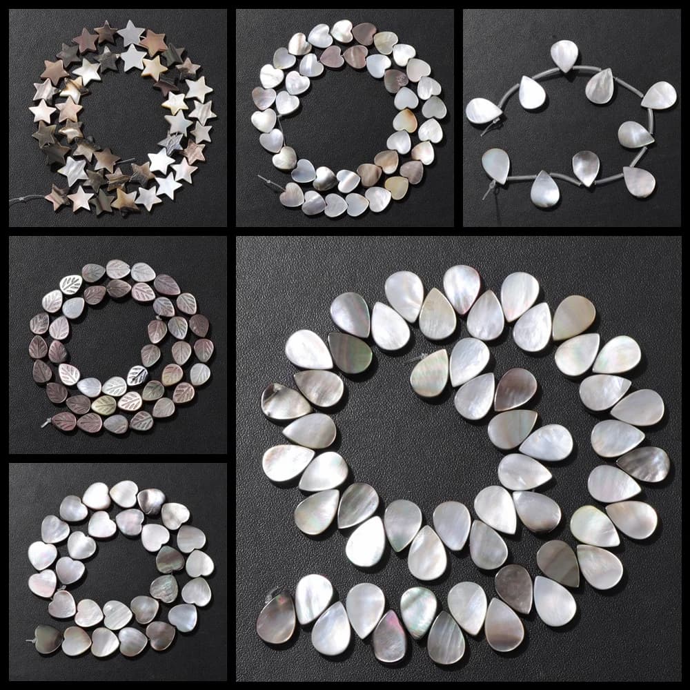 10 pz/lotto madreperla naturale perline di conchiglia goccia Whater Star grigio mop conchiglia per gioielli della Boemia che fanno accessori fai da te