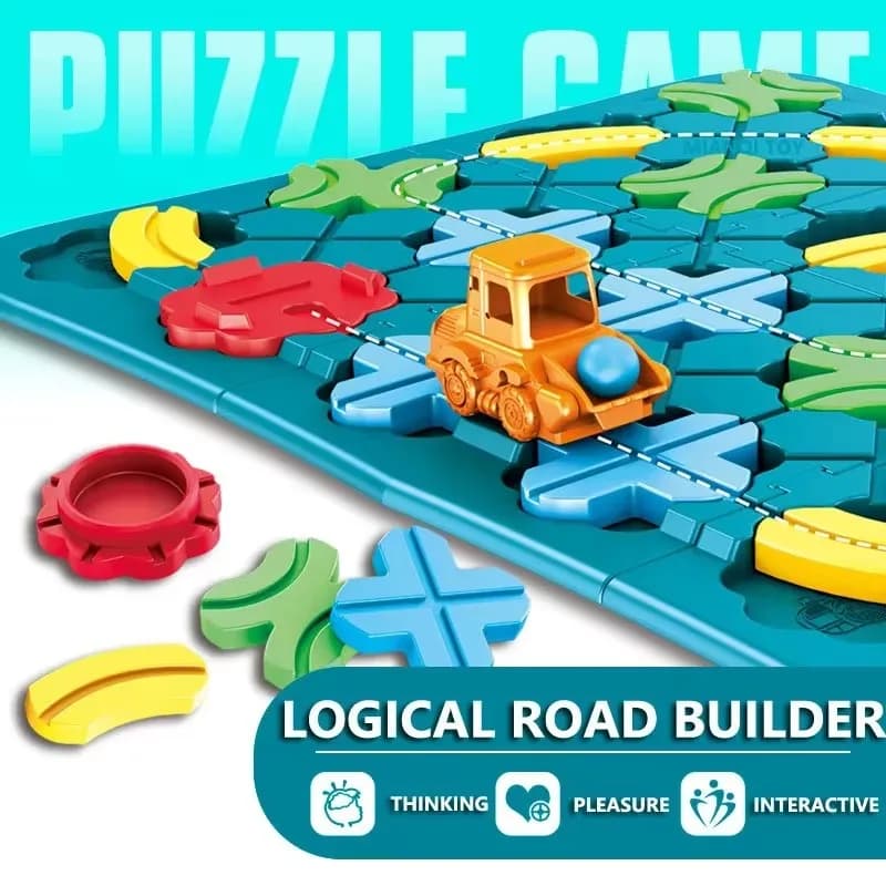 Labirinto stradale Montessori Logic Road Builder Gioco Assemblaggio Puzzle di costruzione Giocattoli didattici Regali per bambini Gioco da tavolo per feste