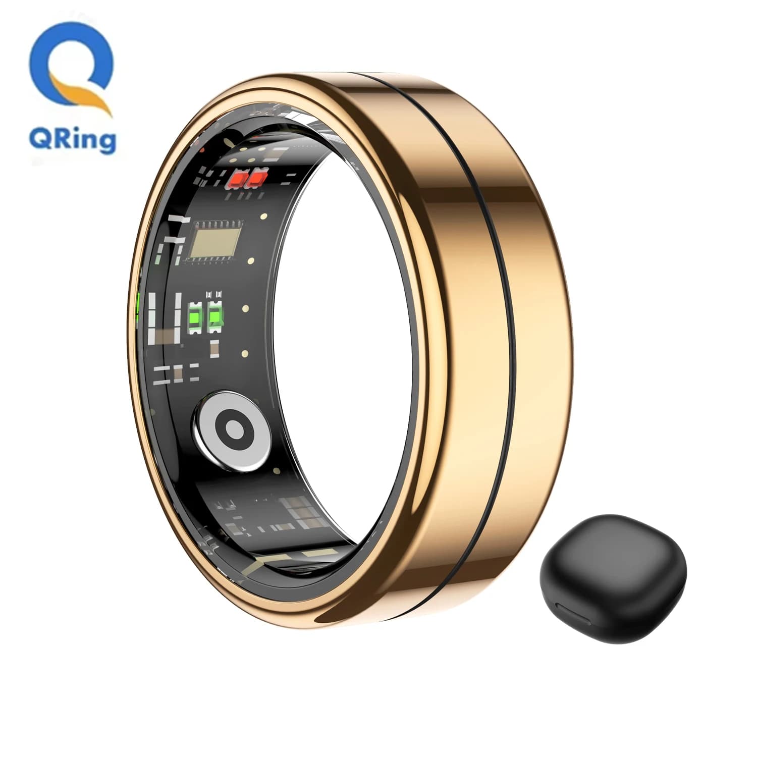 Anello Intelligente con Custodia di Ricarica, Monitoraggio Frequenza Cardiaca e Ossigeno nel Sangue, Impermeabile IP68 e 5ATM, Modalità Multi-sport per Uomini e Donne