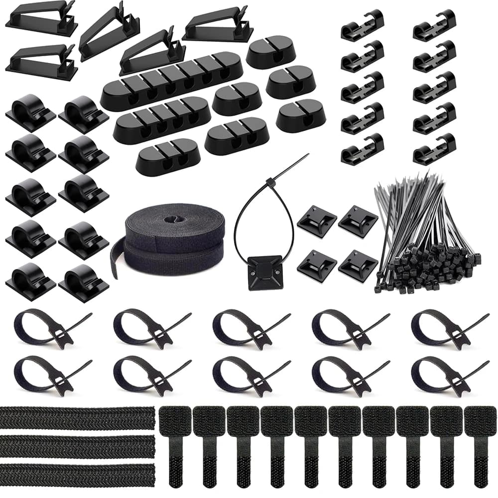 163 pezzi di set organizer per cavi avvolgicavo clip flessibili per la gestione dei cavi per mouse auricolari TV ufficio elettronica domestica ecc