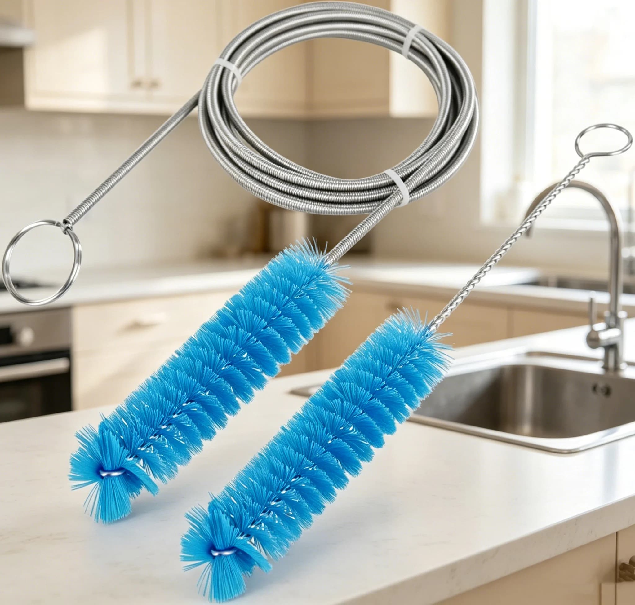 Flexible CPAP Tube Cleaning Brush, Multi-Purpose Pipe Cleaner for CPAP Hose, Sink Drains, Washing Machine, Aquarium & Filter Tub