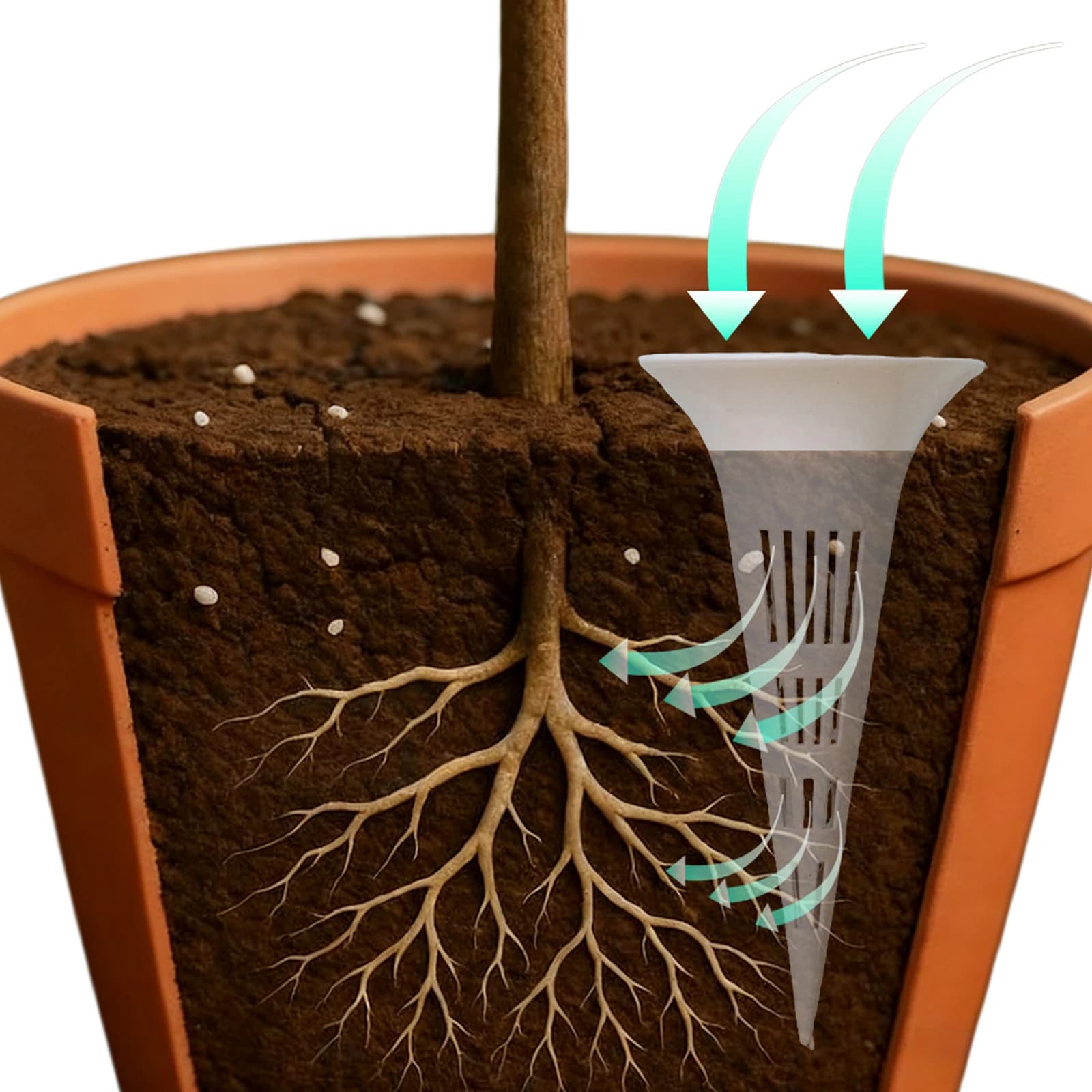 Multi-Hole Water Stakes Prevent Root Rot Conical Plant Breathable Watering Device for Bonsai Plant Pot Home Garden Decor