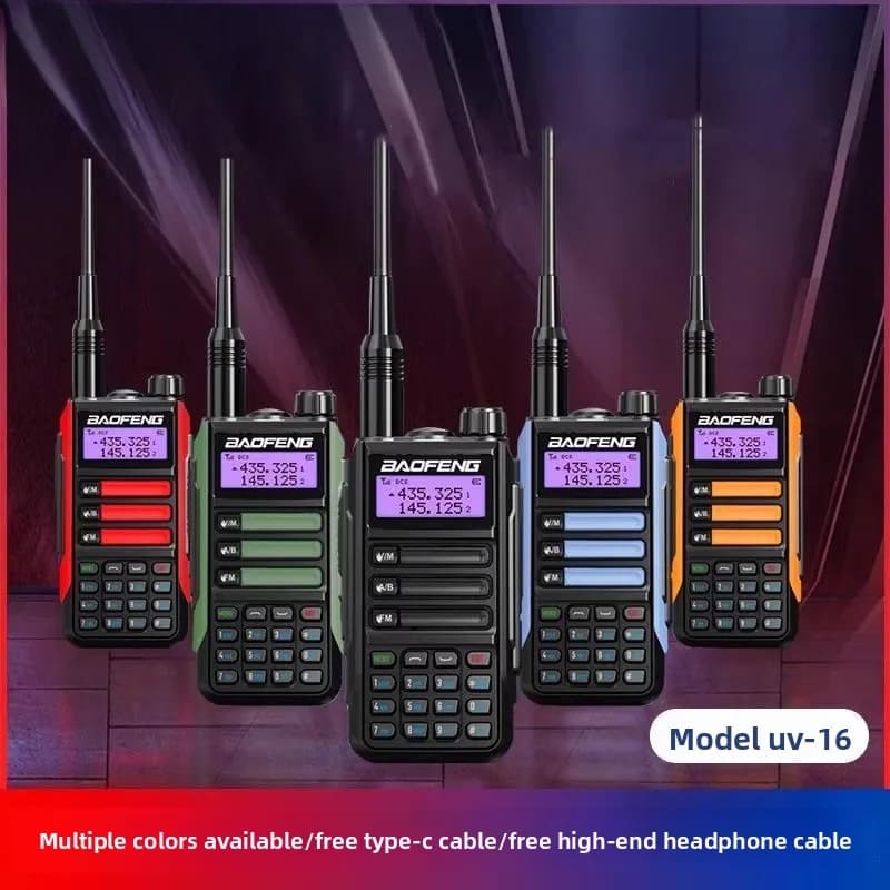 Baofeng UV-16 PRO PLUS Walkie Talkie ad Alta Potenza, Dual Band, Lunga Portata, Radio Bidirezionale Portatile per Esterni