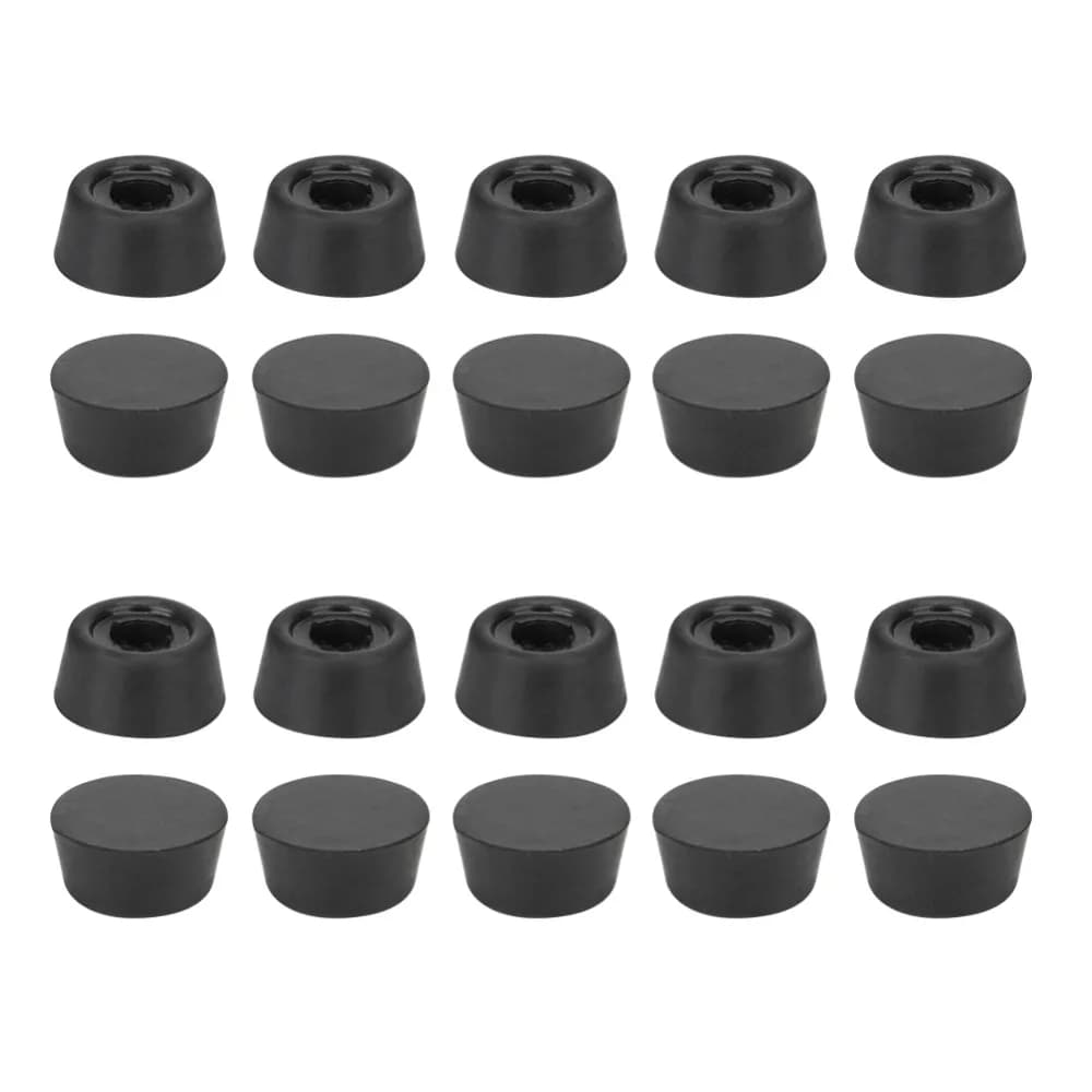 20PCS Durevole stecca da biliardo copertura in gomma fondo piatto copertura coda da biliardo nero 27x13mm stecca copertura inferiore stecca da biliardo protezione