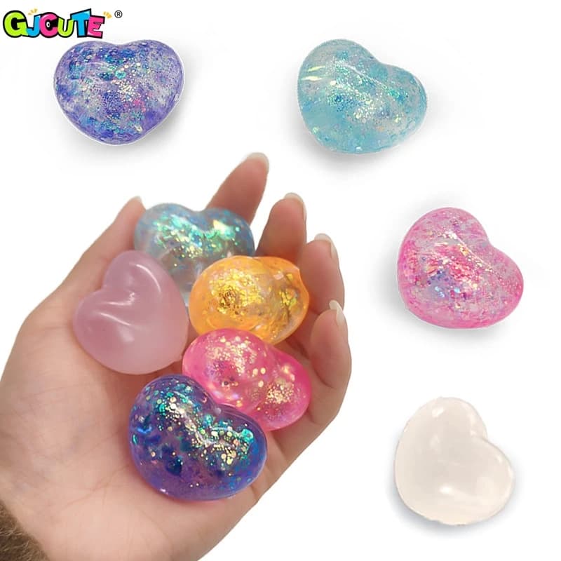 1Pc che cambia colore cuore spremere giocattolo paillettes amore agitarsi giocattoli antistress Squishy pizzico impastare giocattolo Kid Party Favor