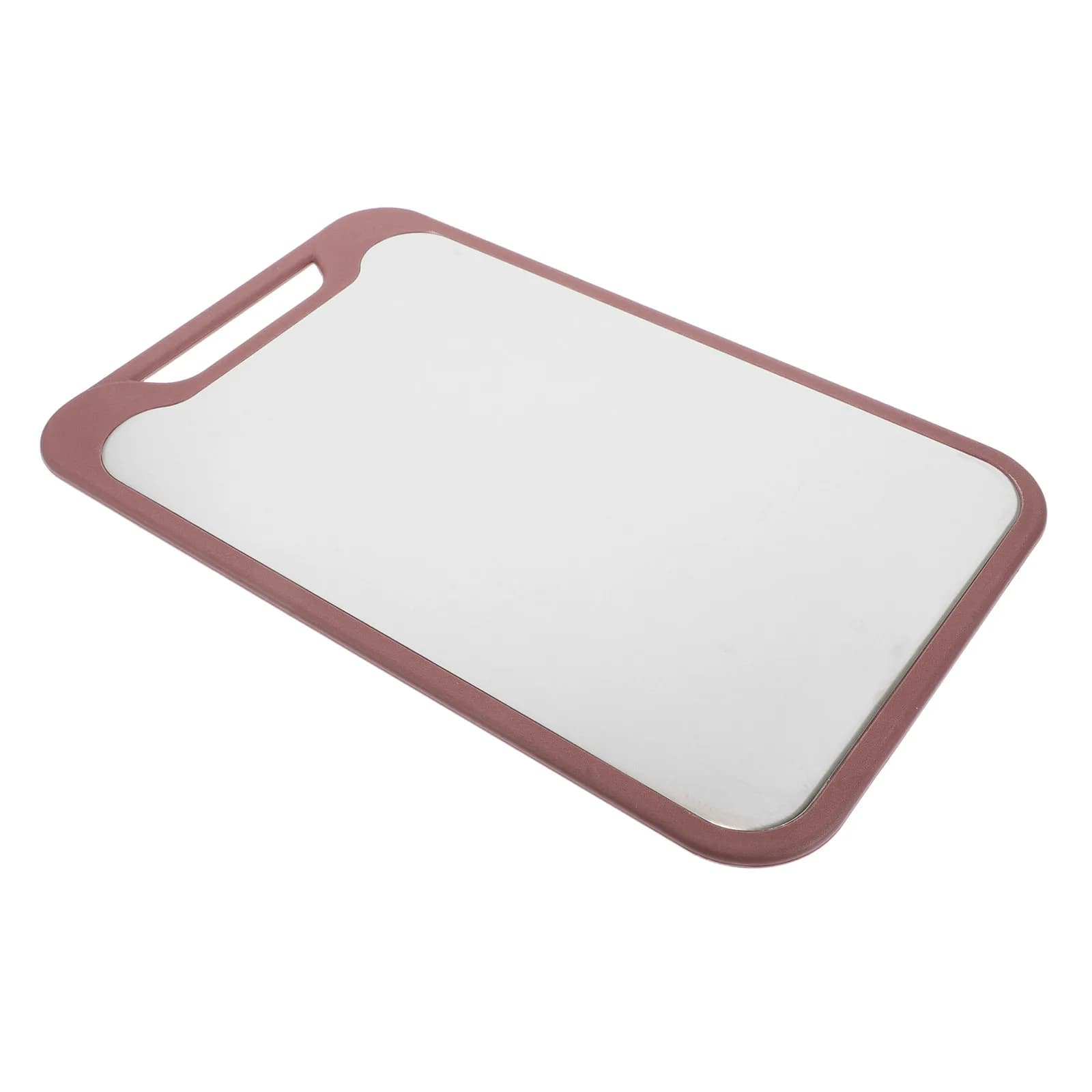 Tagliere Reversibile in Acciaio Inox e Plastica a Doppio Lato, Antiscivolo, Resistente, per Carne, Verdura e Frutta