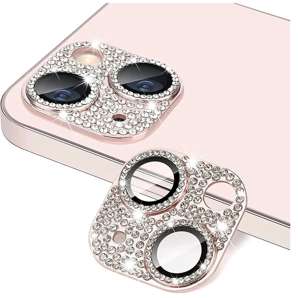 Custodia protettiva per obiettivo fotocamera con diamanti glitterati per iPhone 15 14 11 12 16 13 Pro Max Plus 12 13 Mini accessorio per telefono di protezione