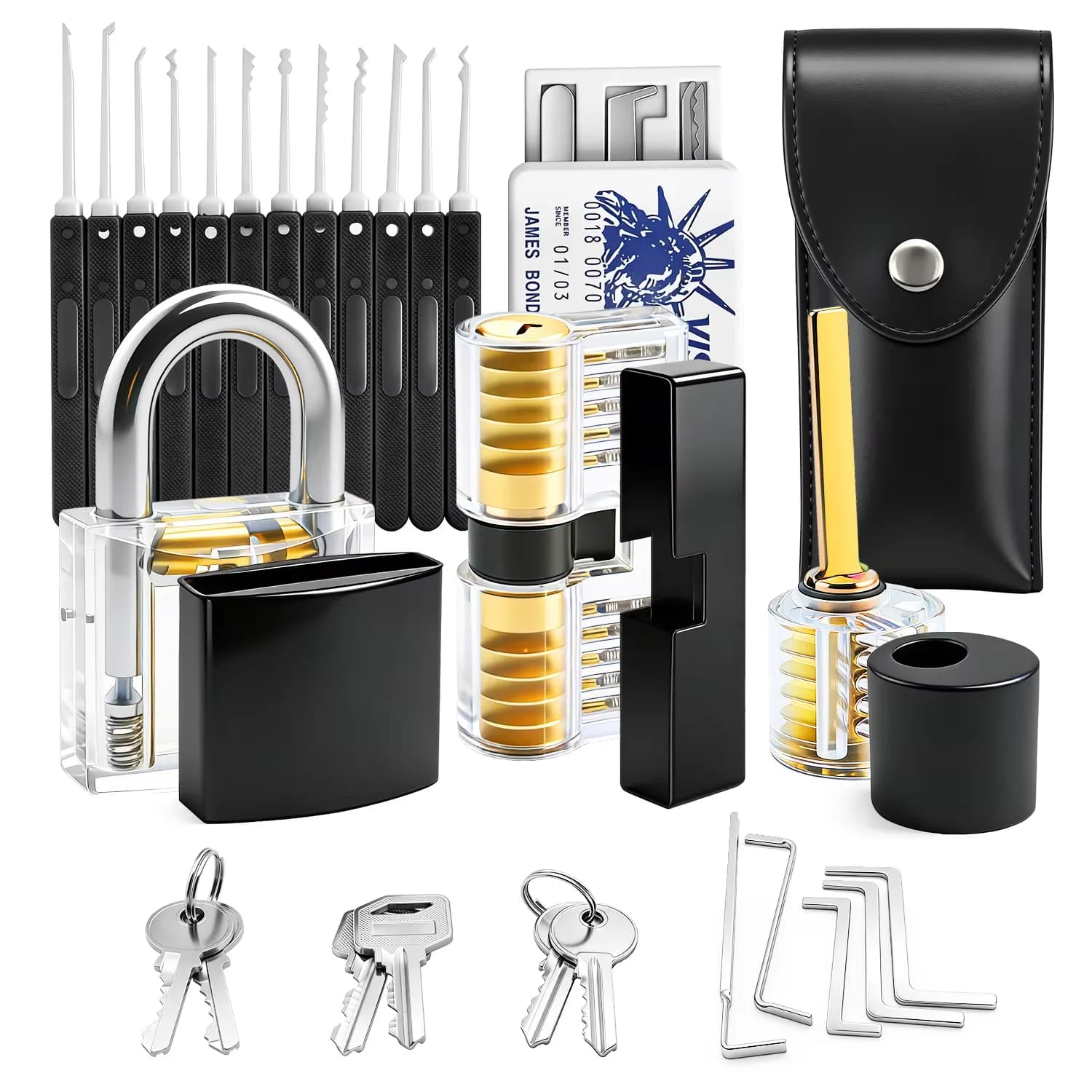 Set di 24/36 Pezzi di Ganci e Punte di Precisione in Acciaio Inox, Strumento Portatile per Riparazione e Manutenzione di Navi e Yacht, Kit per Apertura Serrature
