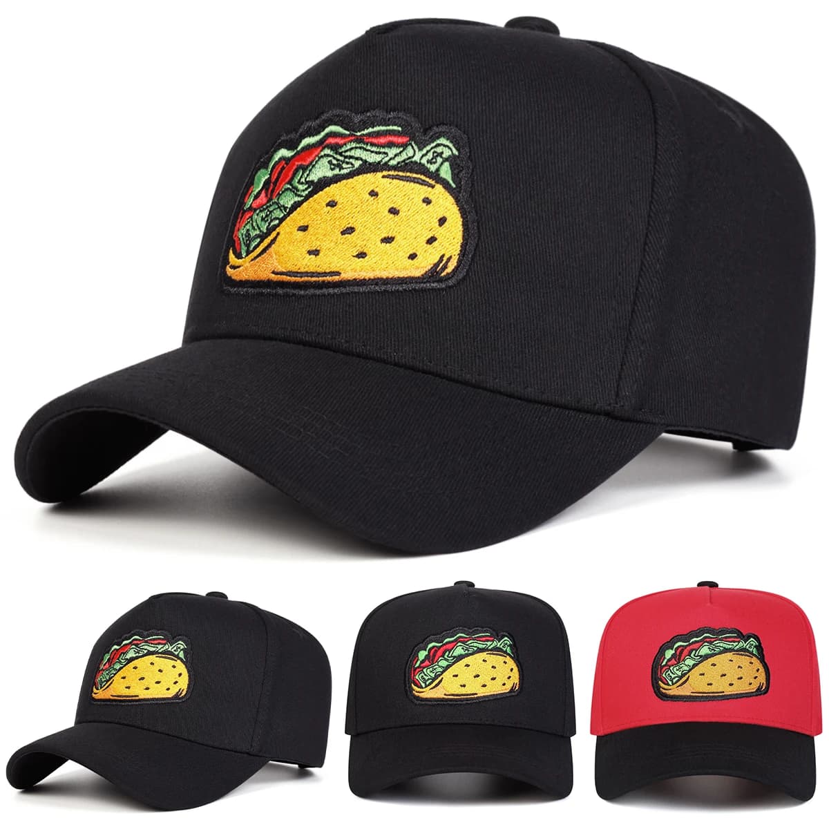 Unisex Taco Embroidery Baseball Caps Spring Autumn Outdoor Adjustable Casual Hats Sunscreen Hat Sports Cap