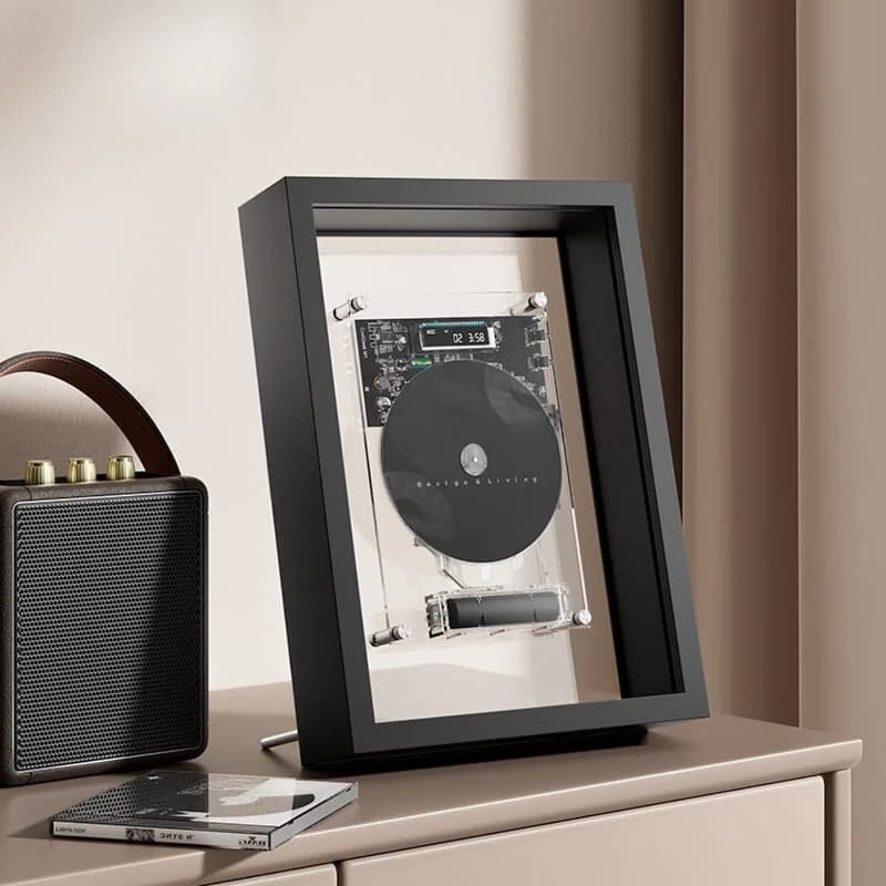 M1 Music Picture Frame Retro CD Player Transparent Bluetooth Speaker Wall Mounted Electronic Digital Mural Photo Frame Home